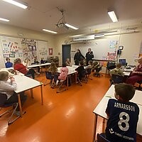 Þær Ingibjörg og Pálína ræddu við 3. og 4. bekk í dag